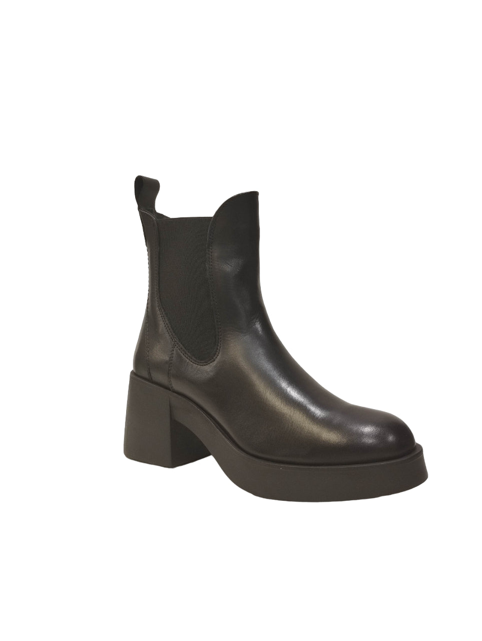 Francesco Brunelli Stivaletto in Pelle Punta Tonda t.6 cm