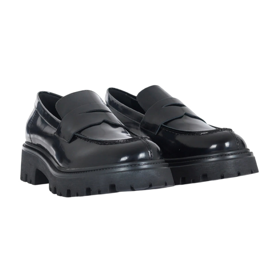 Vsl Mocassino Nero da Donna in Pelle