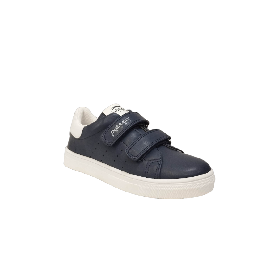 Balducci Sport Sneakers Bambino in Ecopelle Blu con Strappo e Inserti Bianchi