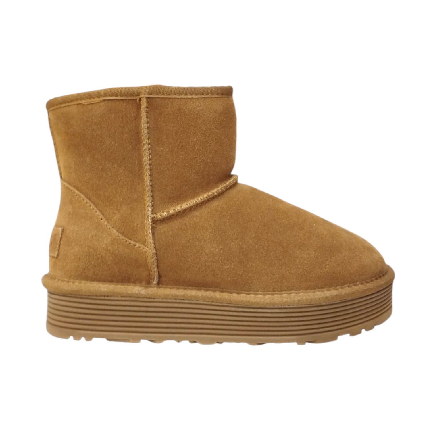 Keys Stivaletto Platform Donna in Camoscio Cammello