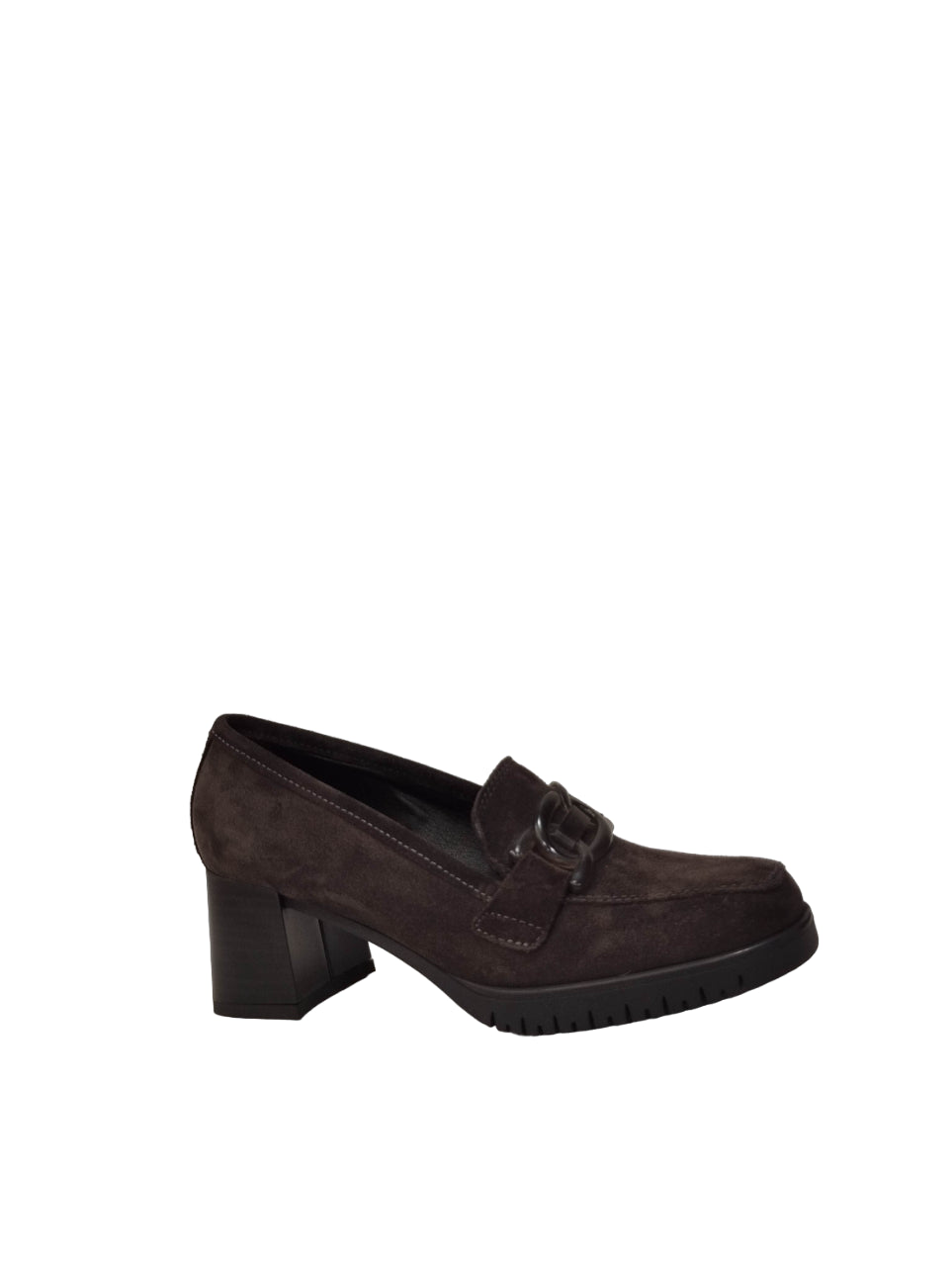 Valleverde Mocassino antracite in camoscio con plateau t.5