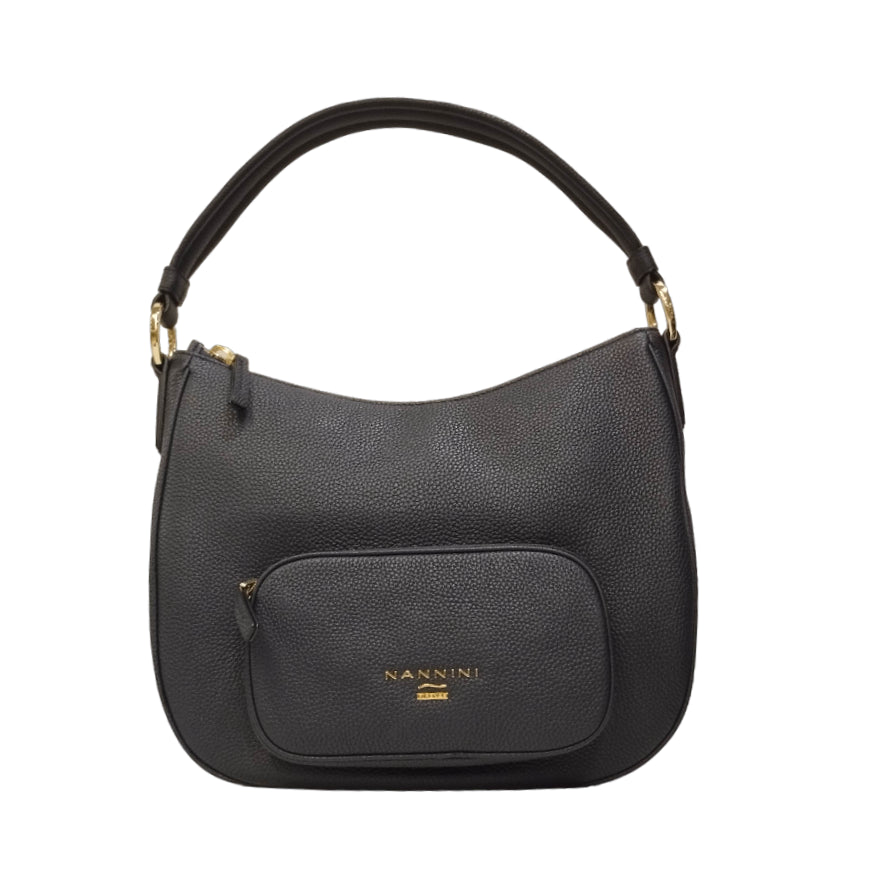 Nannini Firenze Borsa a Spalla Jessica Donna in Pelle Blu con Tasca Frontale