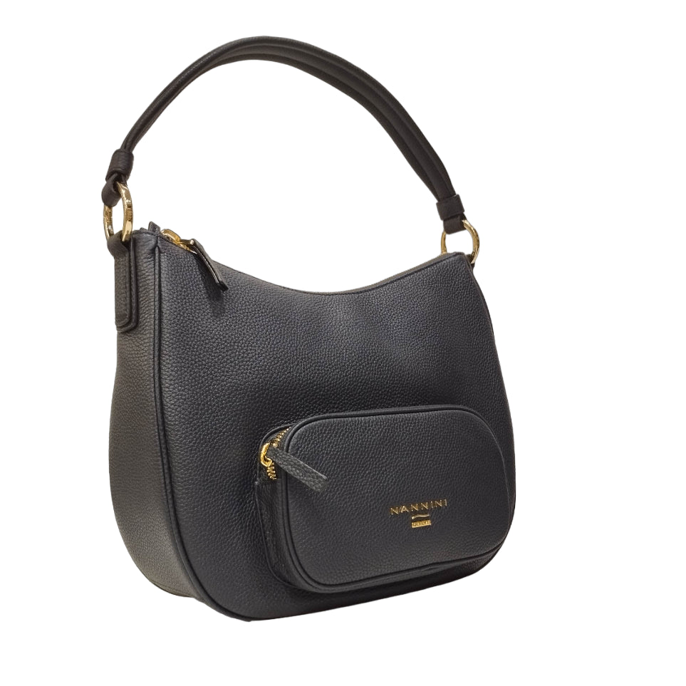Nannini Firenze Borsa a Spalla Jessica Donna in Pelle Blu con Tasca Frontale