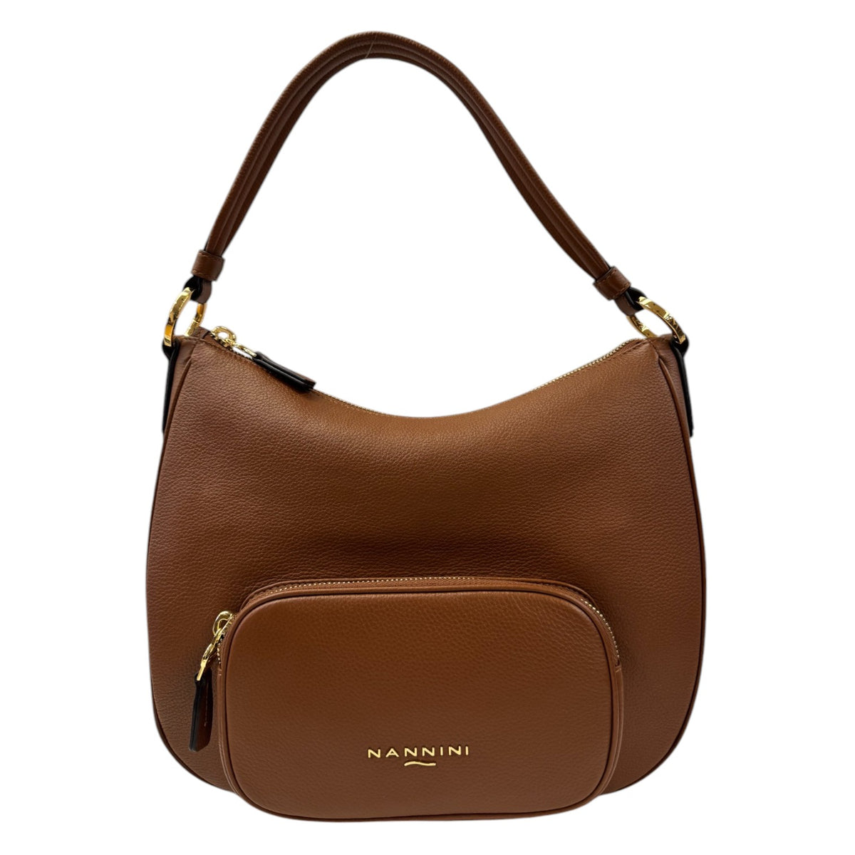 Nannini Firenze Borsa a Spalla Jessica Donna in Pelle Cuoio con Tasca Frontale