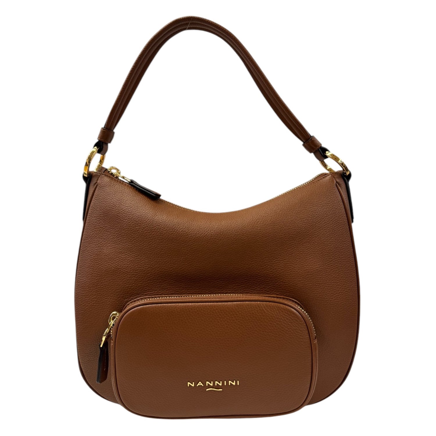 Nannini Firenze Borsa a Spalla Jessica Donna in Pelle Cuoio con Tasca Frontale