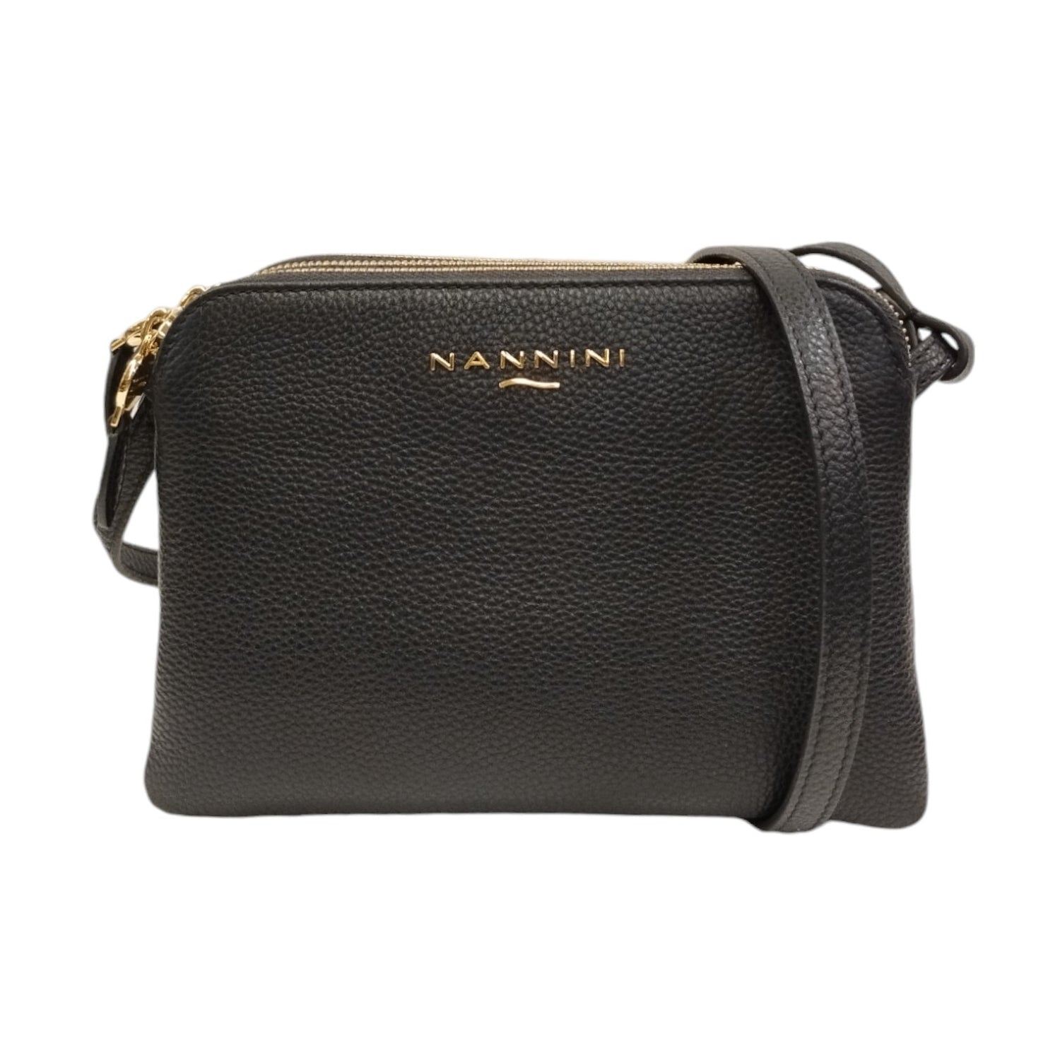 Nannini Firenze Borsa a Tracolla Donna in Pelle Blu con Tre Scomparti