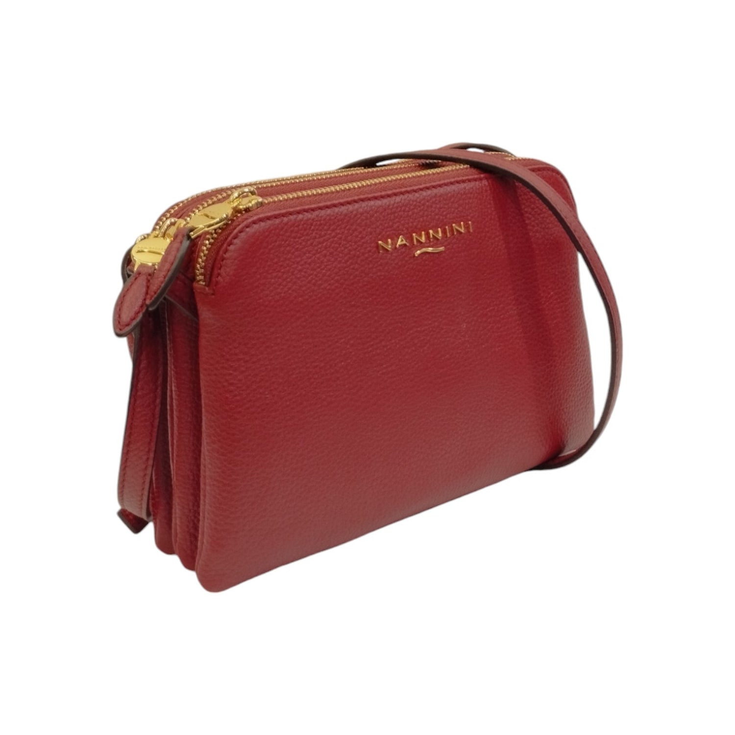 Nannini Firenze Tracolla Bordeaux Dorata in Pelle da Donna