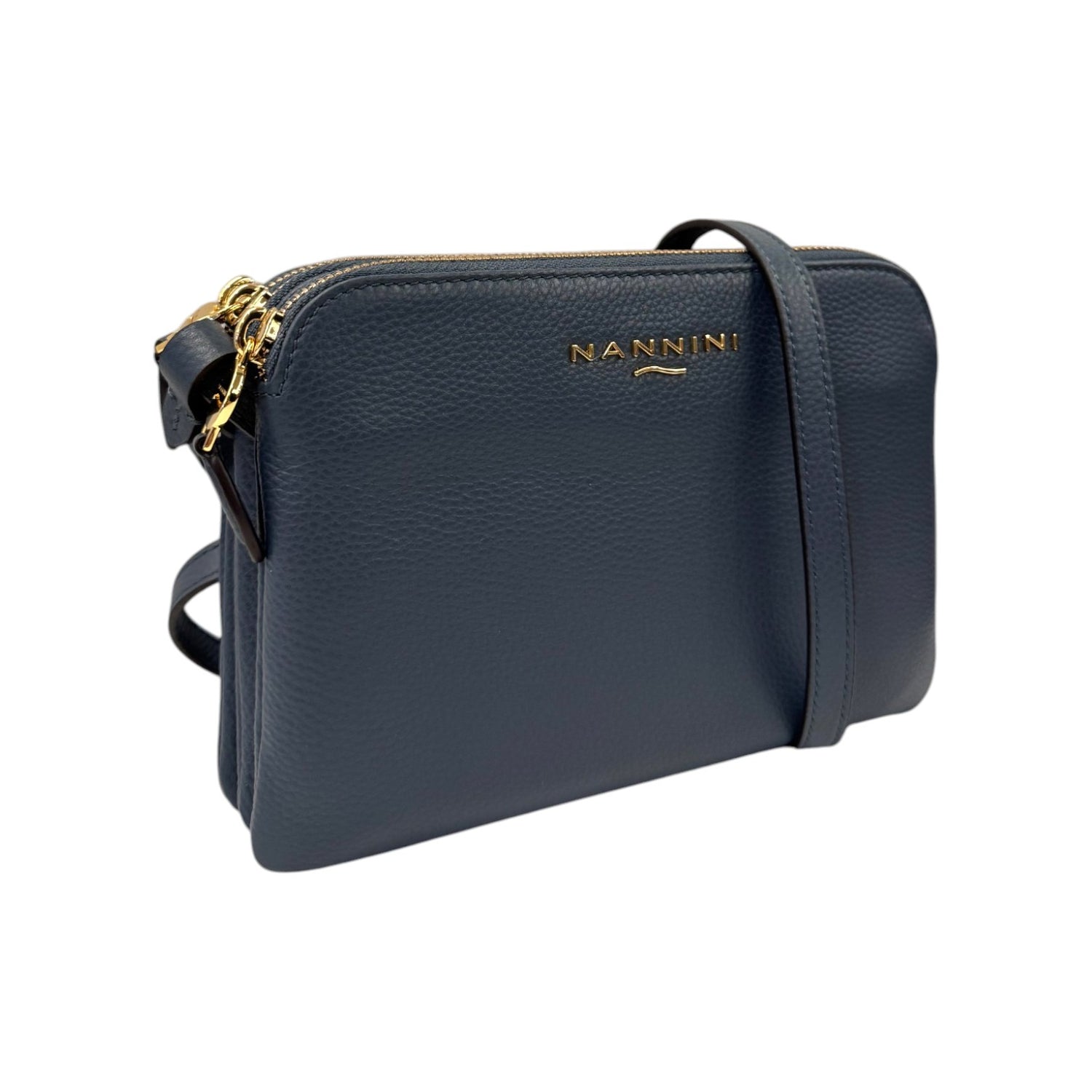 Nannini Firenze Borsa a Tracolla Donna in Pelle Jeans con Tre Scomparti