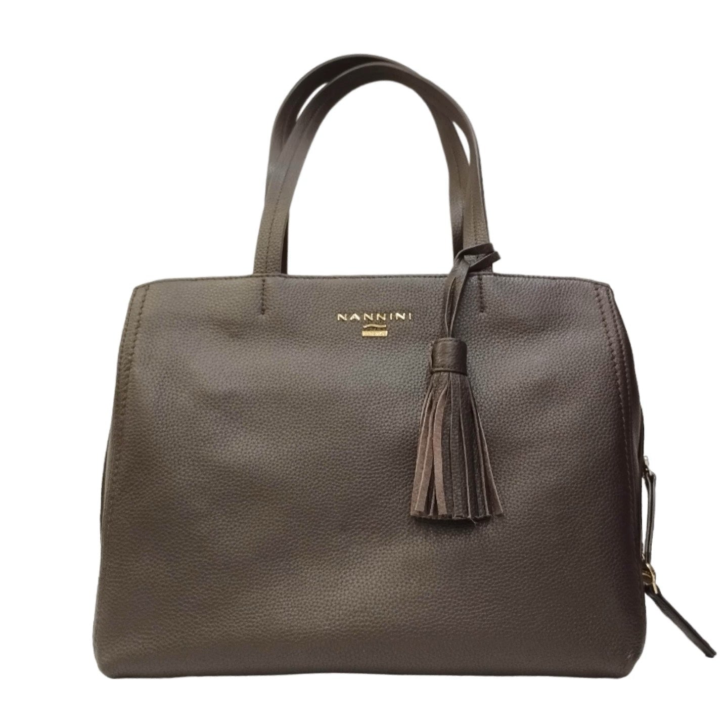 Nannini Firenze Borsa a Spalla Alice Donna in Pelle Sigaro con Accessorio Frange