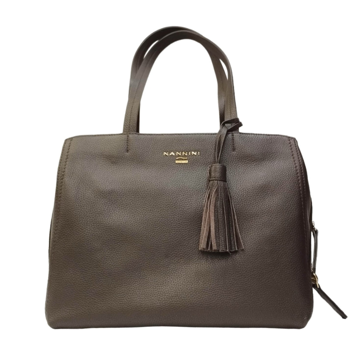 Nannini Firenze Borsa a Spalla Alice Donna in Pelle Sigaro con Accessorio Frange