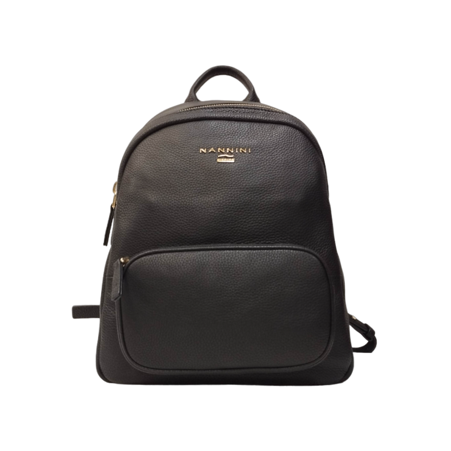 Nannini Firenze Zaino Jessica Donna in Pelle Nero con Tasca Frontale