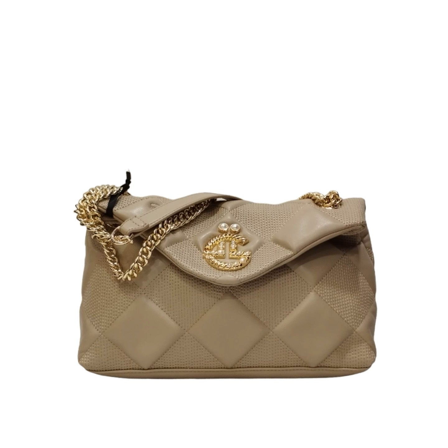 Gaelle Tracolla beige in similpelle con catena dorata