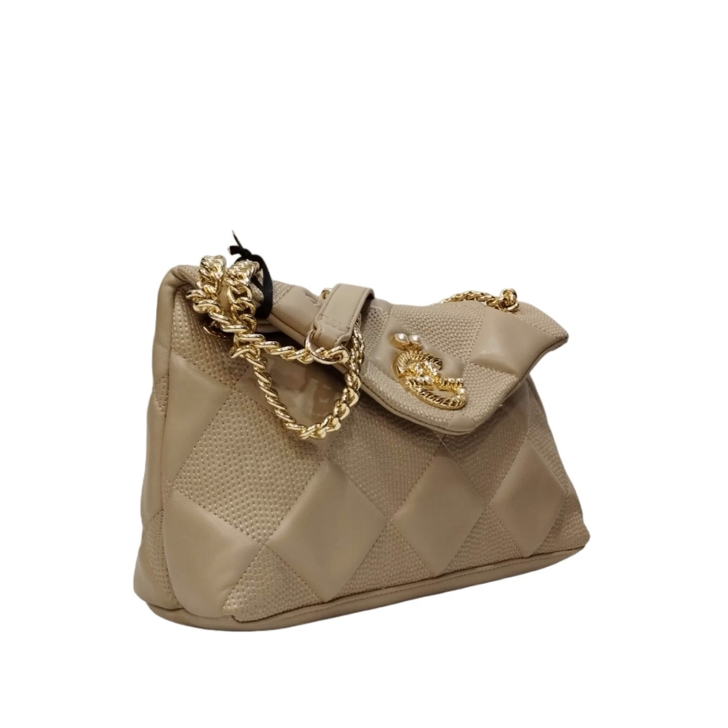 Gaelle Tracolla beige in similpelle con catena dorata