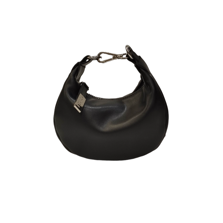 Gaelle Mini Bag Mezzaluna Donna in Ecopelle Nero con Tracolla