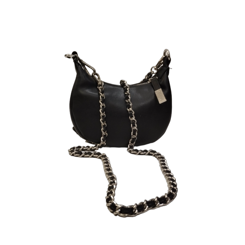Gaelle Mini Bag Mezzaluna Donna in Ecopelle Nero con Tracolla