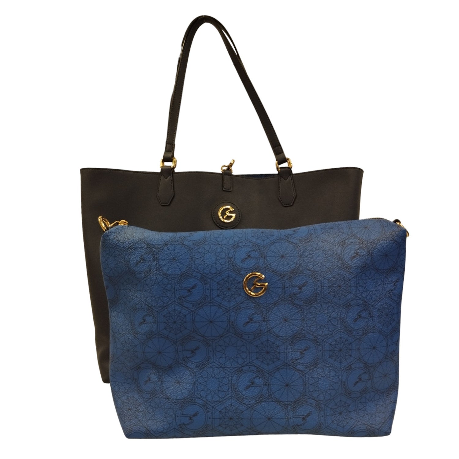 Gattinoni Roma Shopping Bag Blu Teodosia Reversibile