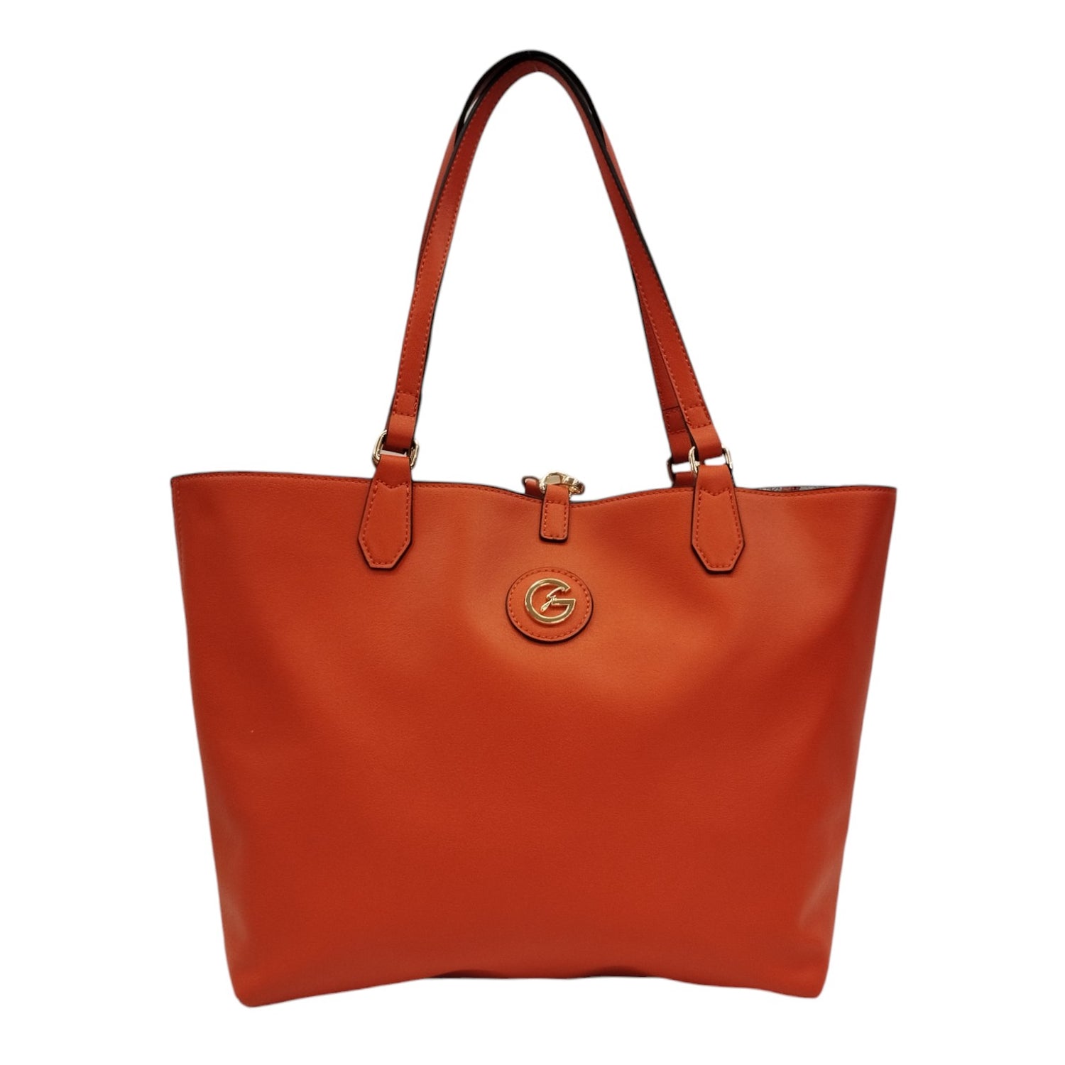 Gattinoni Shopping Bag L Donna Reversibile Linea Teodosia Corallo con Pochette Interna e con Tracolla
