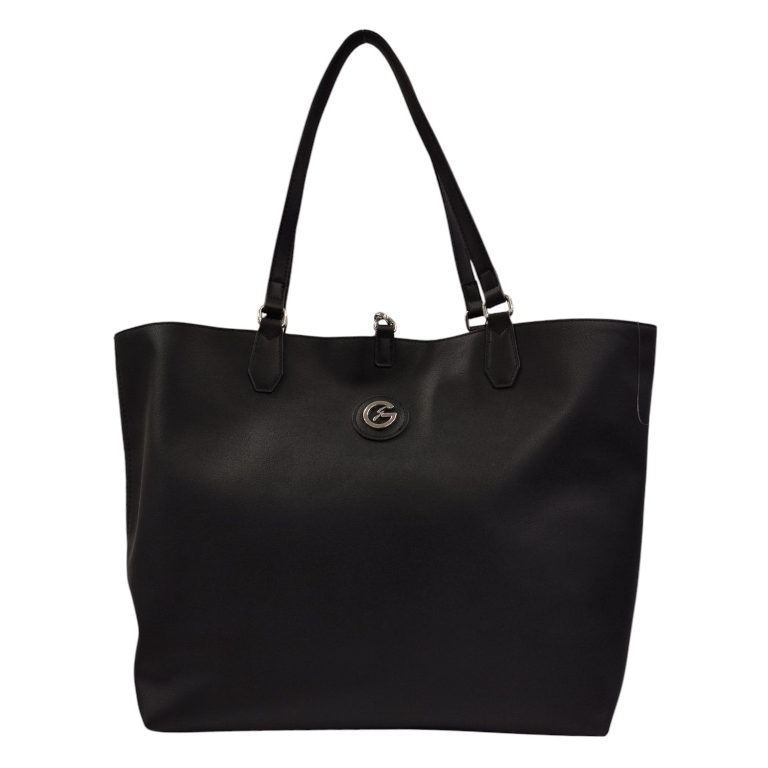 Gattinoni Roma Shopping Bag L Donna Reversibile Linea Teodosia Fumo Nero con Pochette Interna e con Tracolla