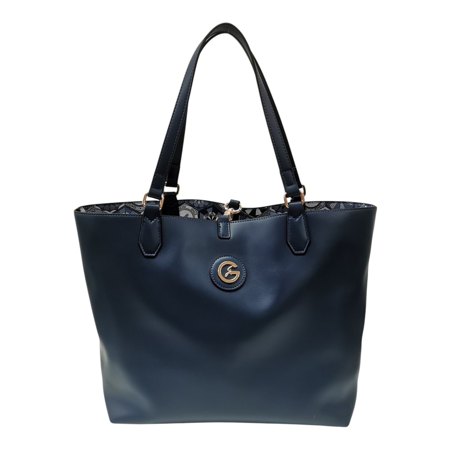 Gattinoni Roma Borsa a Spalla Reversibile Donna Lapislazzuli Linea Teodosia con Pochette Interna