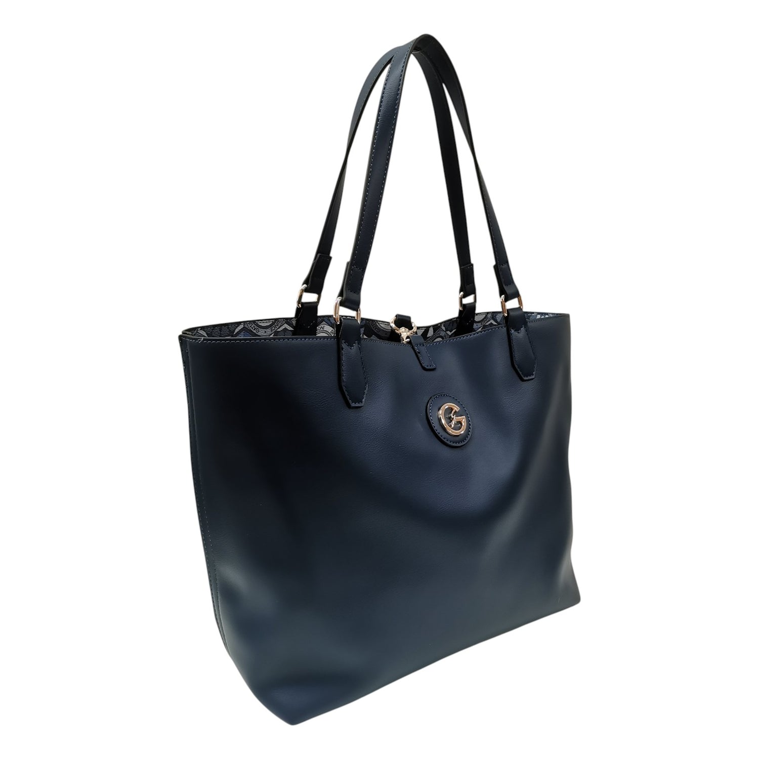 Gattinoni Roma Borsa a Spalla Reversibile Donna Lapislazzuli Linea Teodosia con Pochette Interna