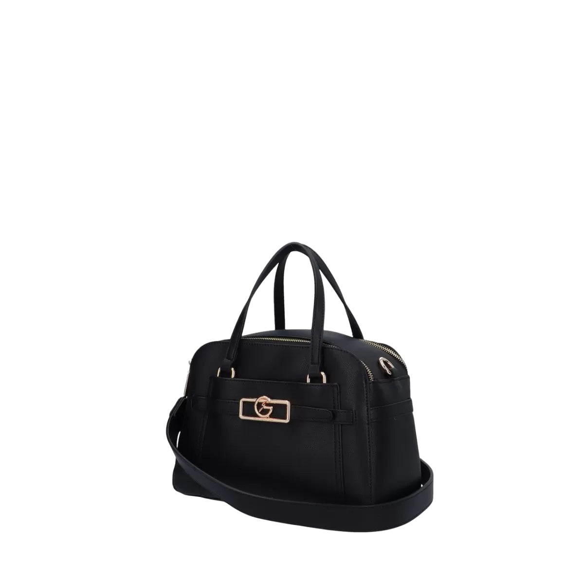 Gattinoni Roma Bauletto Donna Linea Lady Squared con Doppia Zip in Colore Nero con Tracolla