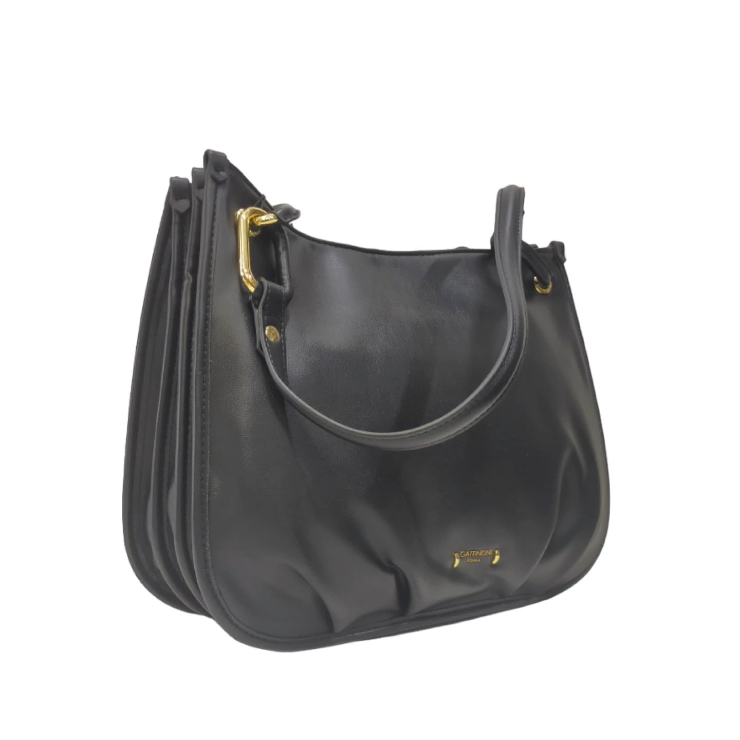 Gattinoni Roma Borsa a Spalla Donna Linea Coverage con 3 Scomparti in Colore Nero