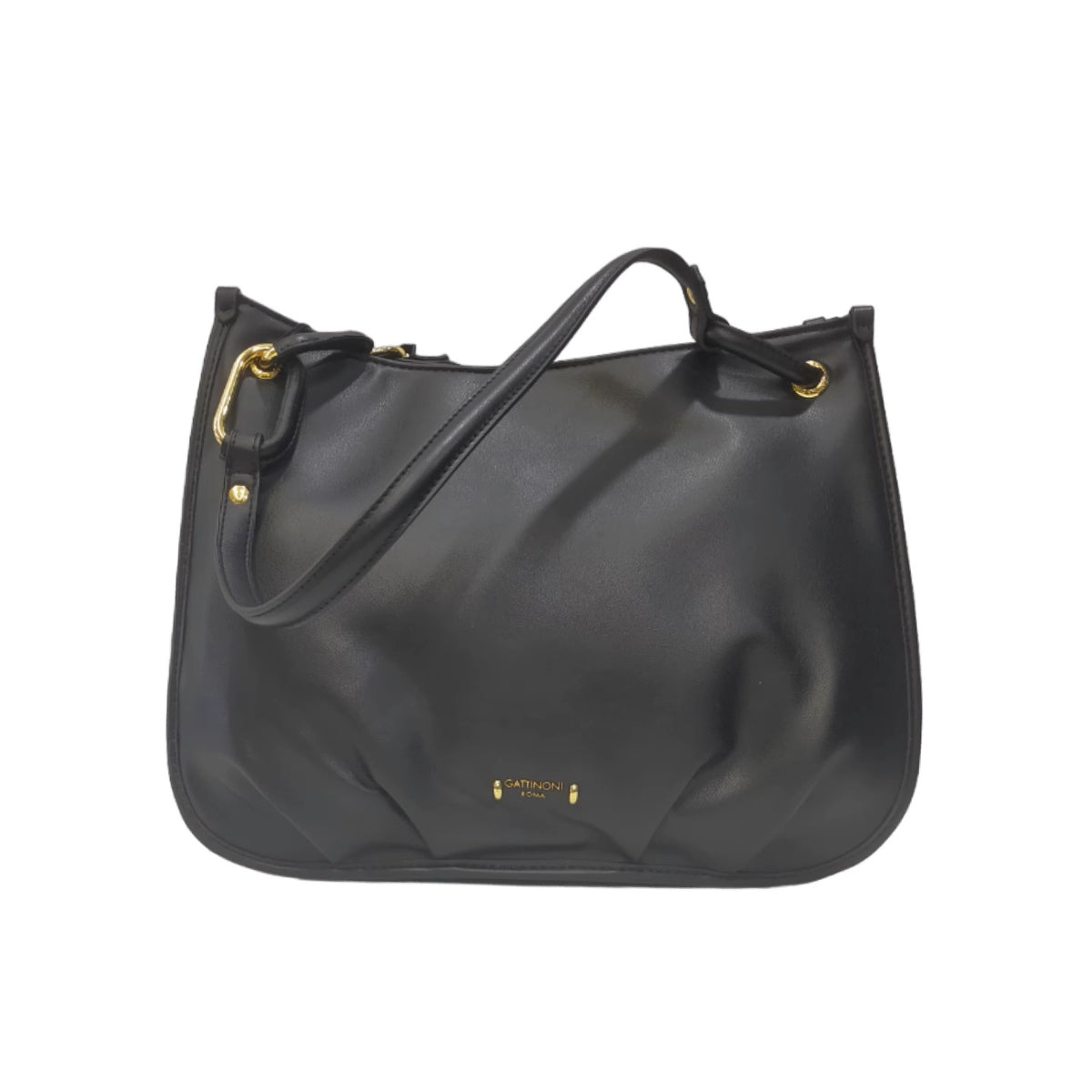 Gattinoni Roma Borsa a Spalla Donna Linea Coverage con 3 Scomparti in Colore Nero