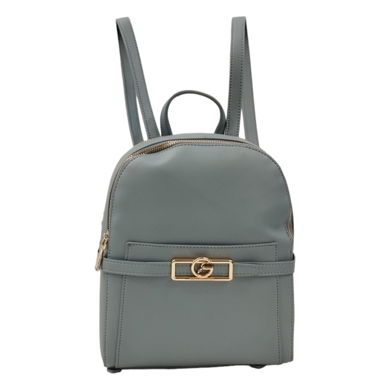 Gattinoni Roma Zaino Donna Linea Lady Celeste con Doppia Zip e Logo Frontale