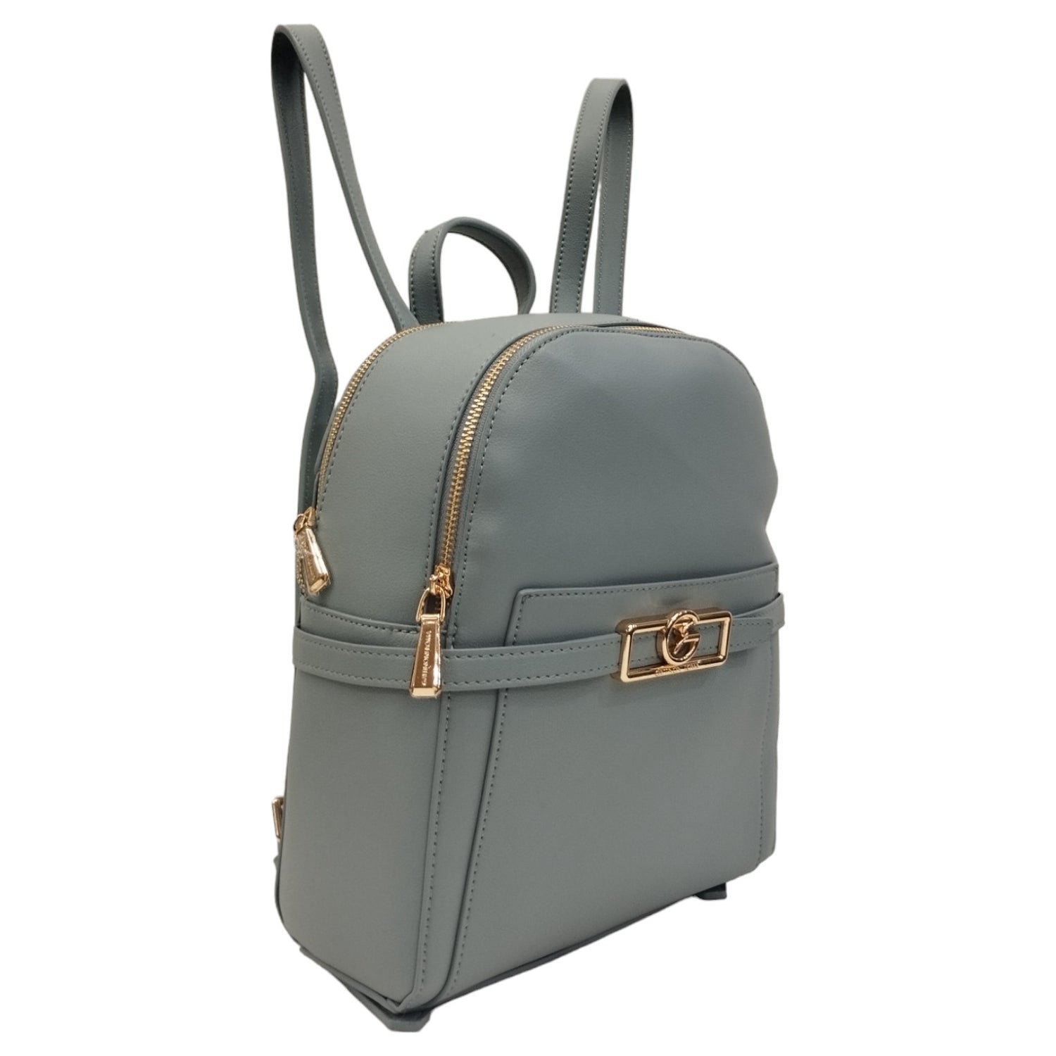 Gattinoni Roma Zaino Donna Linea Lady Celeste con Doppia Zip e Logo Frontale