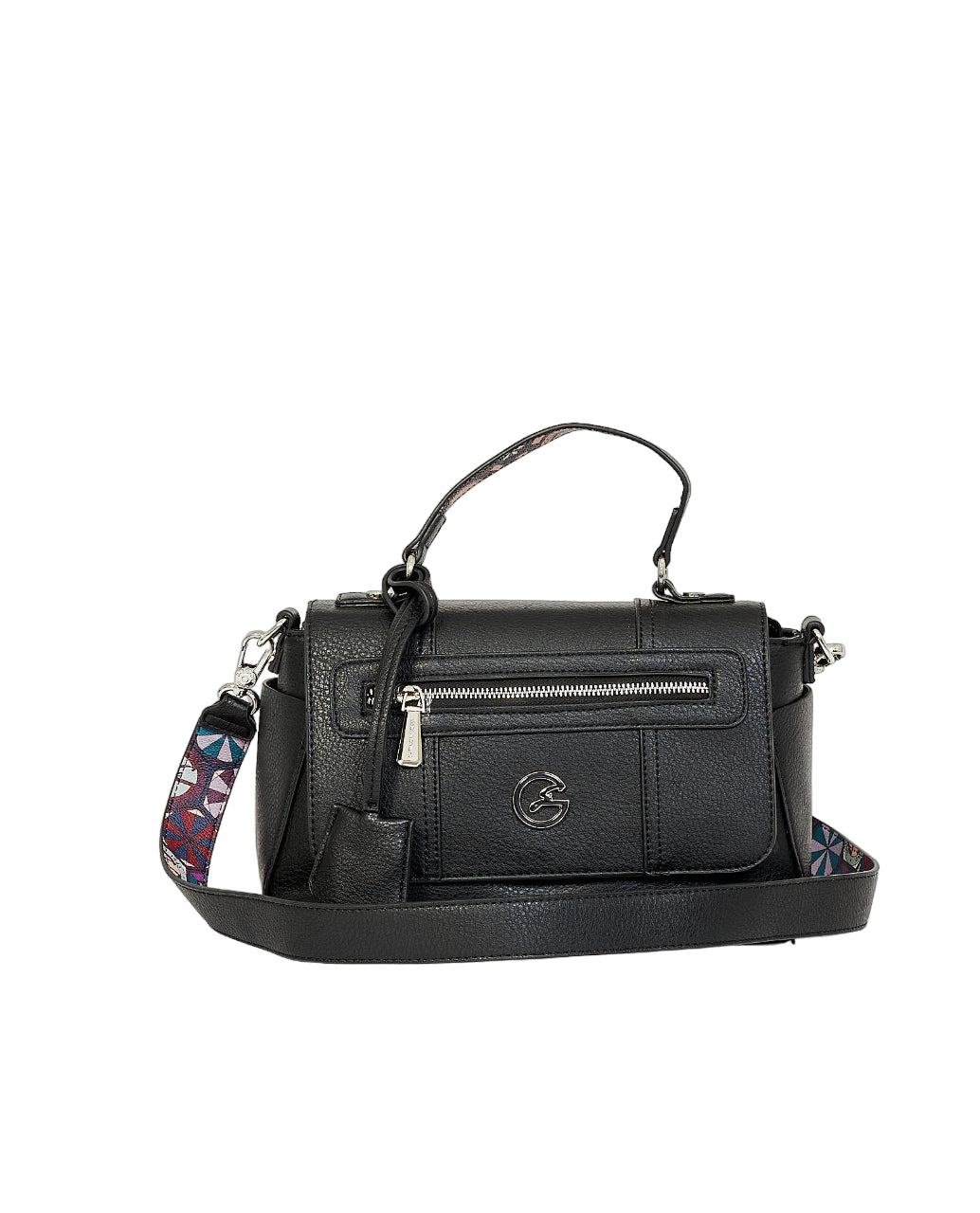 Gattinoni Roma Bauletto Donna Linea Teodosia Nero con Tracolla e Chiusura con Clip