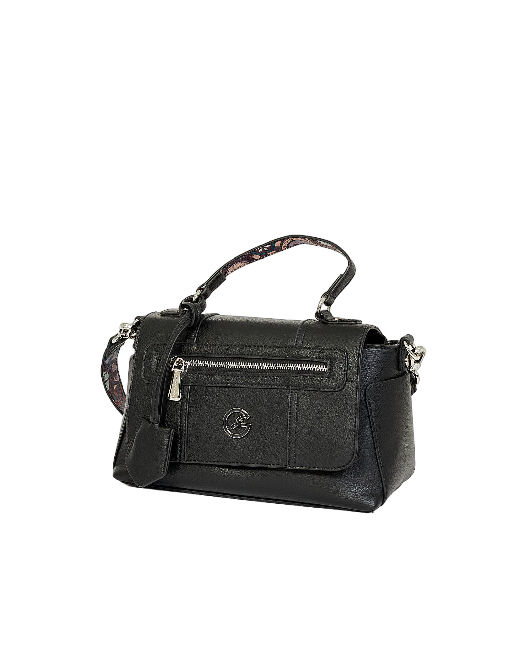 Gattinoni Roma Bauletto Donna Linea Teodosia Nero con Tracolla e Chiusura con Clip