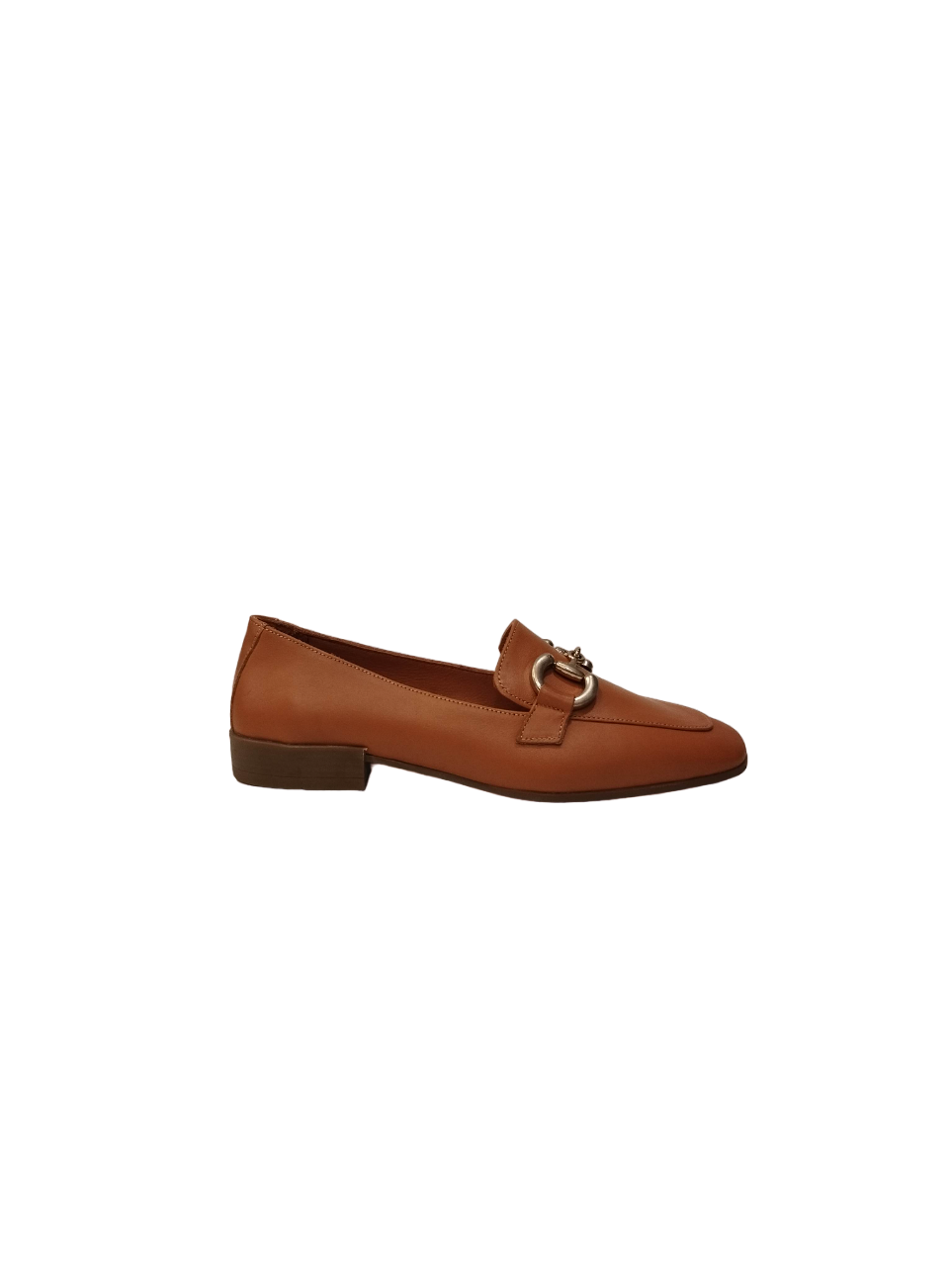 Shaddy Mocassino cuoio in pelle con morsetto