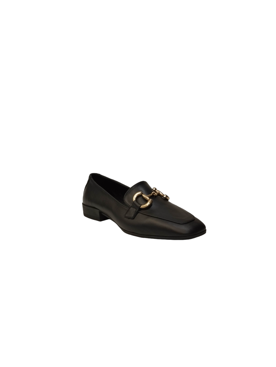 Shaddy Mocassino nero in pelle con morsetto