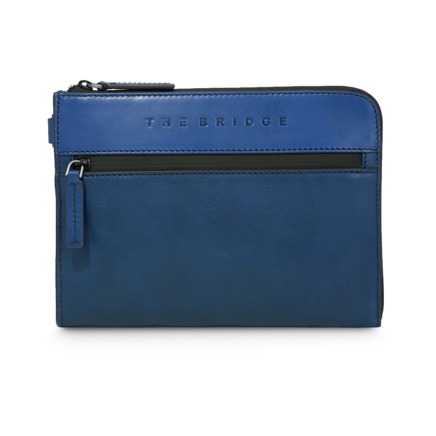 The Bridge Pochette Blu Linea Damiano in Pelle con Polsino da Uomo