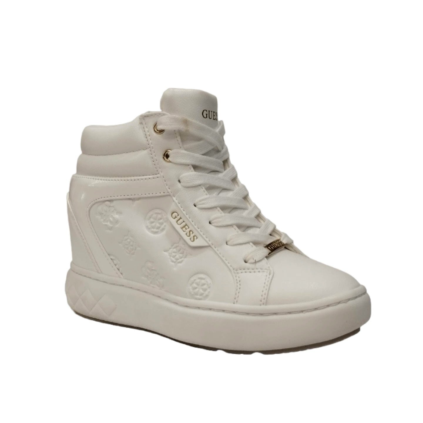 Guess Sneakers bianca alta roxana logo impresso