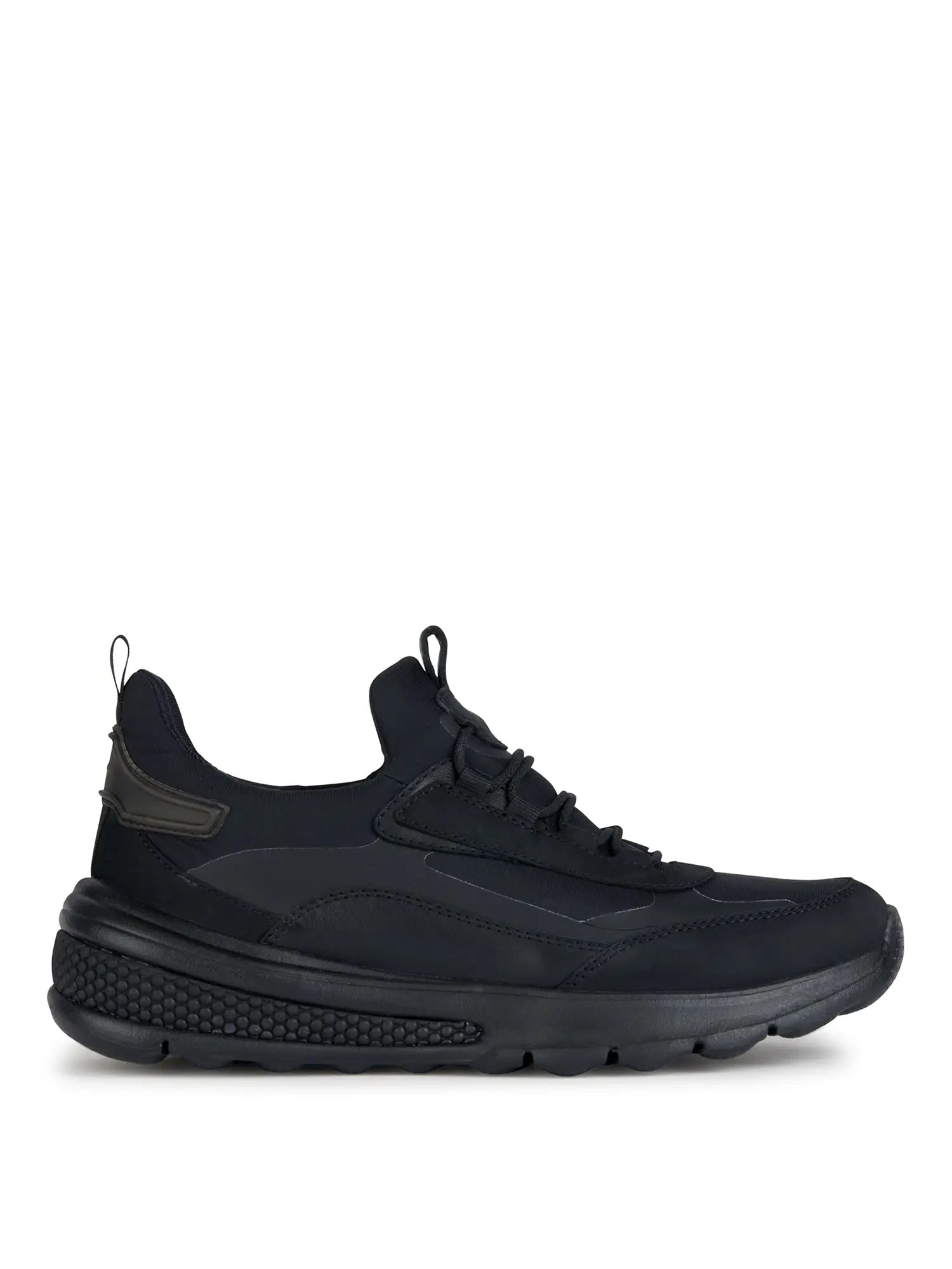 Geox Sneakers nera con inserti in pelle e tessuto