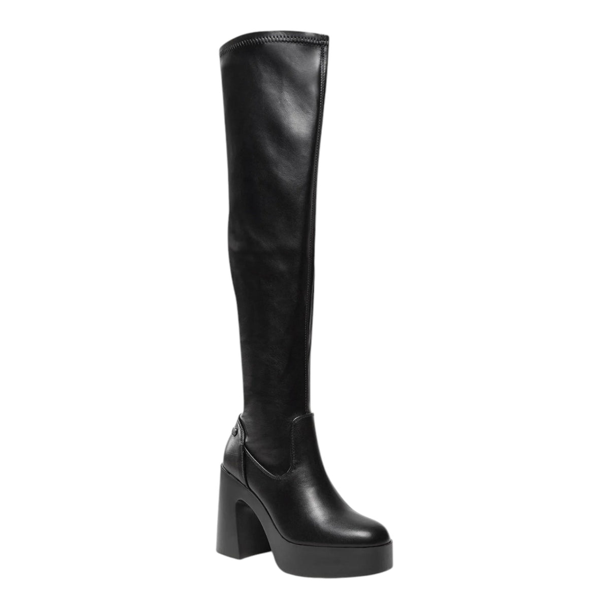 Refresh Stivale Alto Nero con Plateau da Donna