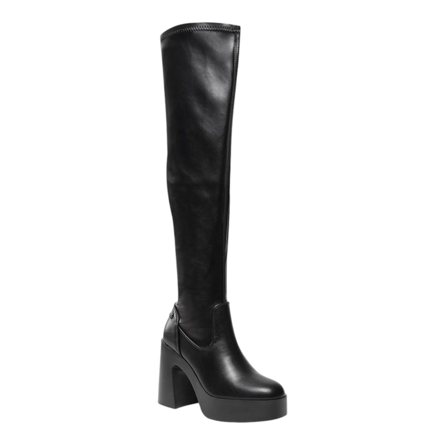 Refresh Stivale Alto Nero con Plateau da Donna