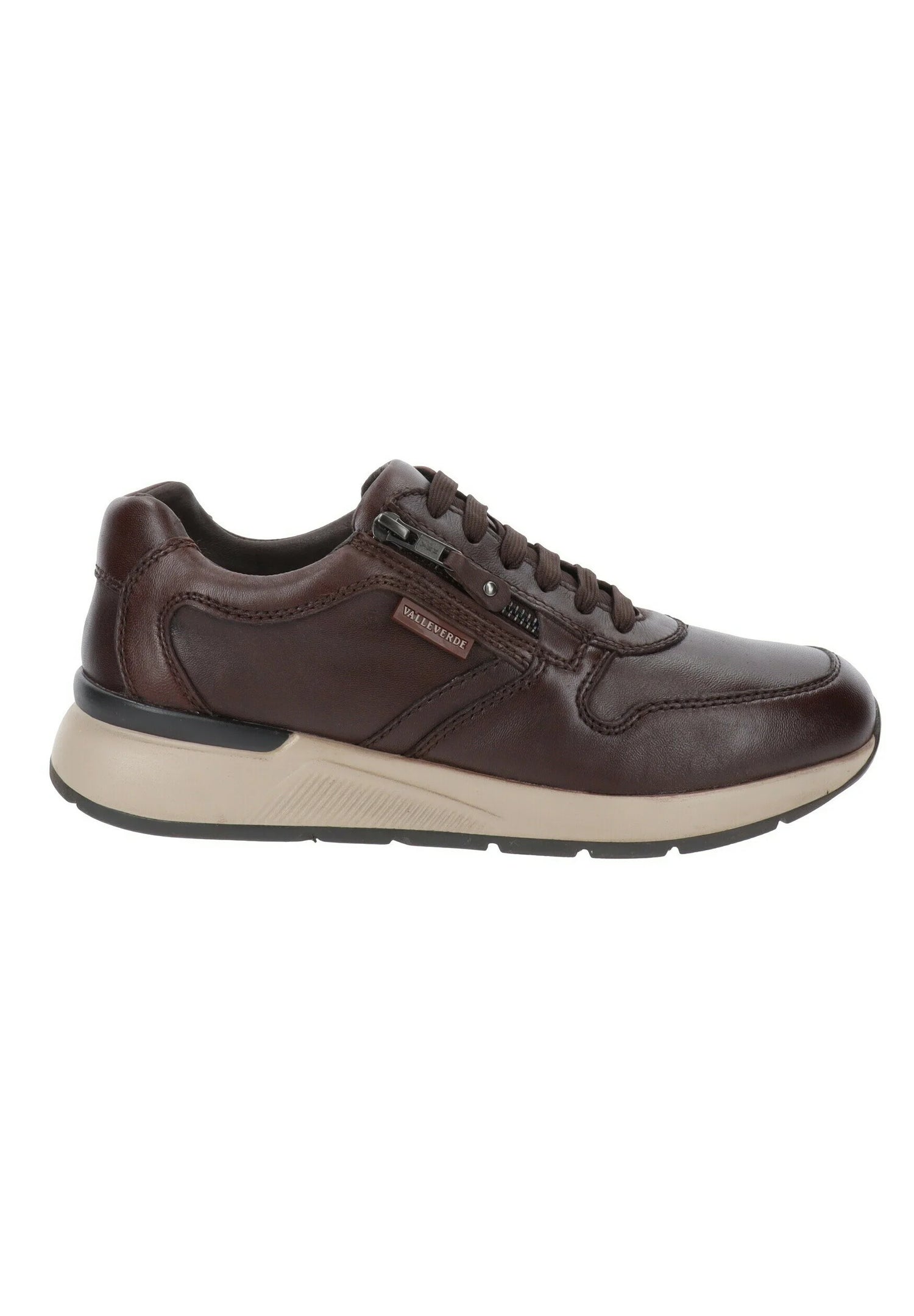 Valleverde Sneakers Marrone in Pelle con Zip Laterale da Uomo