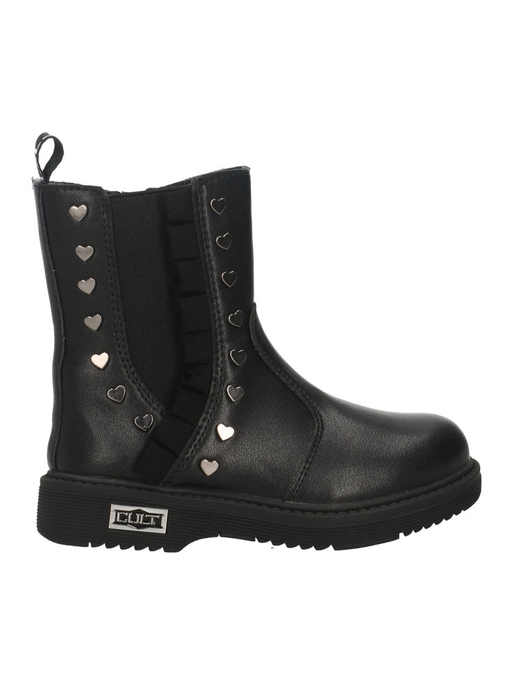 Cult Stivaletto nero bimba con decorazione mini cuori