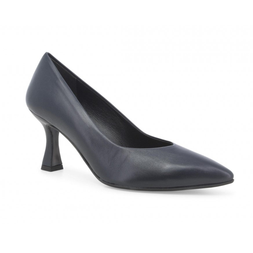 Melluso Dècollettè Donna in Pelle Blu con Tacco a Rocchetto 70mm
