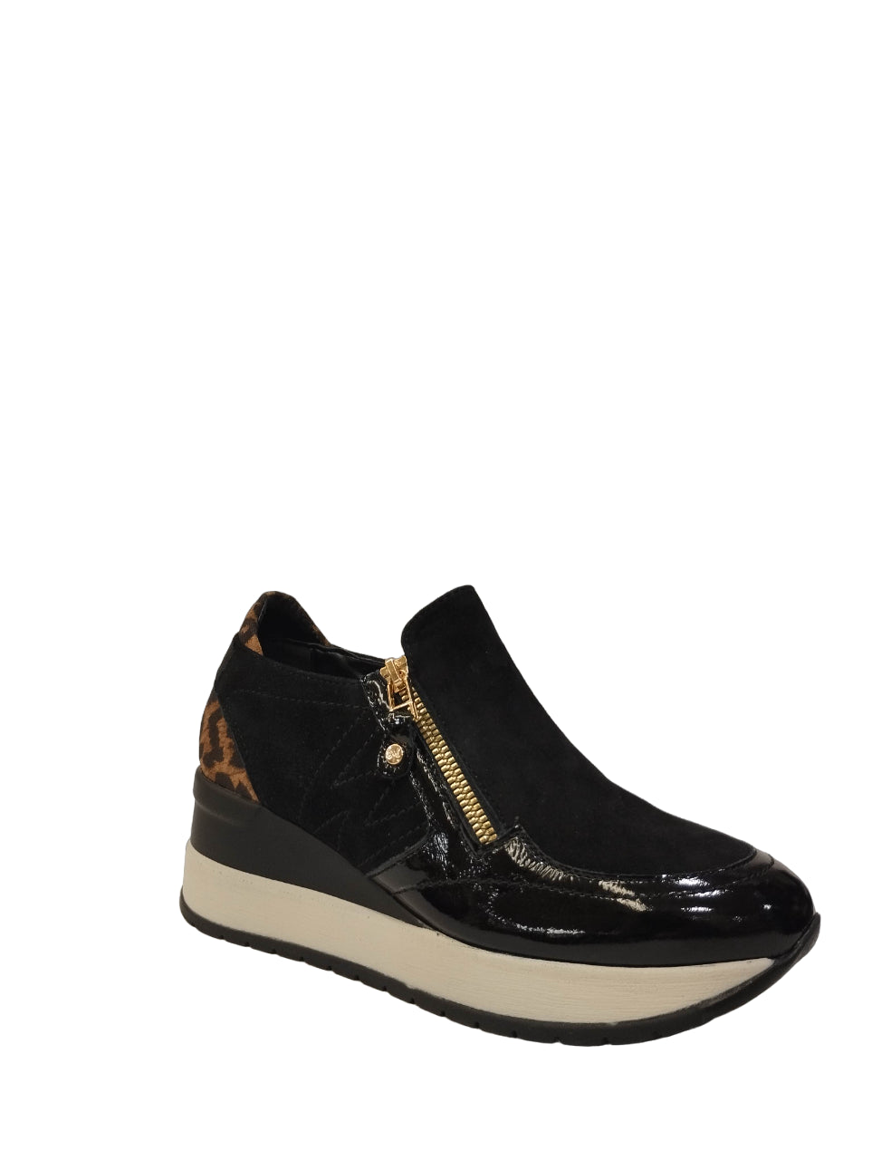 Melluso slip on nero con cerniera