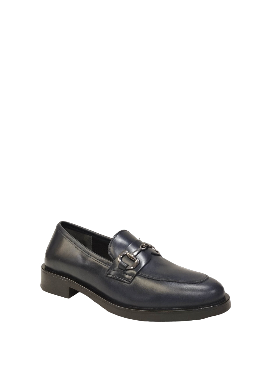 Rizzoli Mocassino Blu in Pelle da Donna con Accessorio