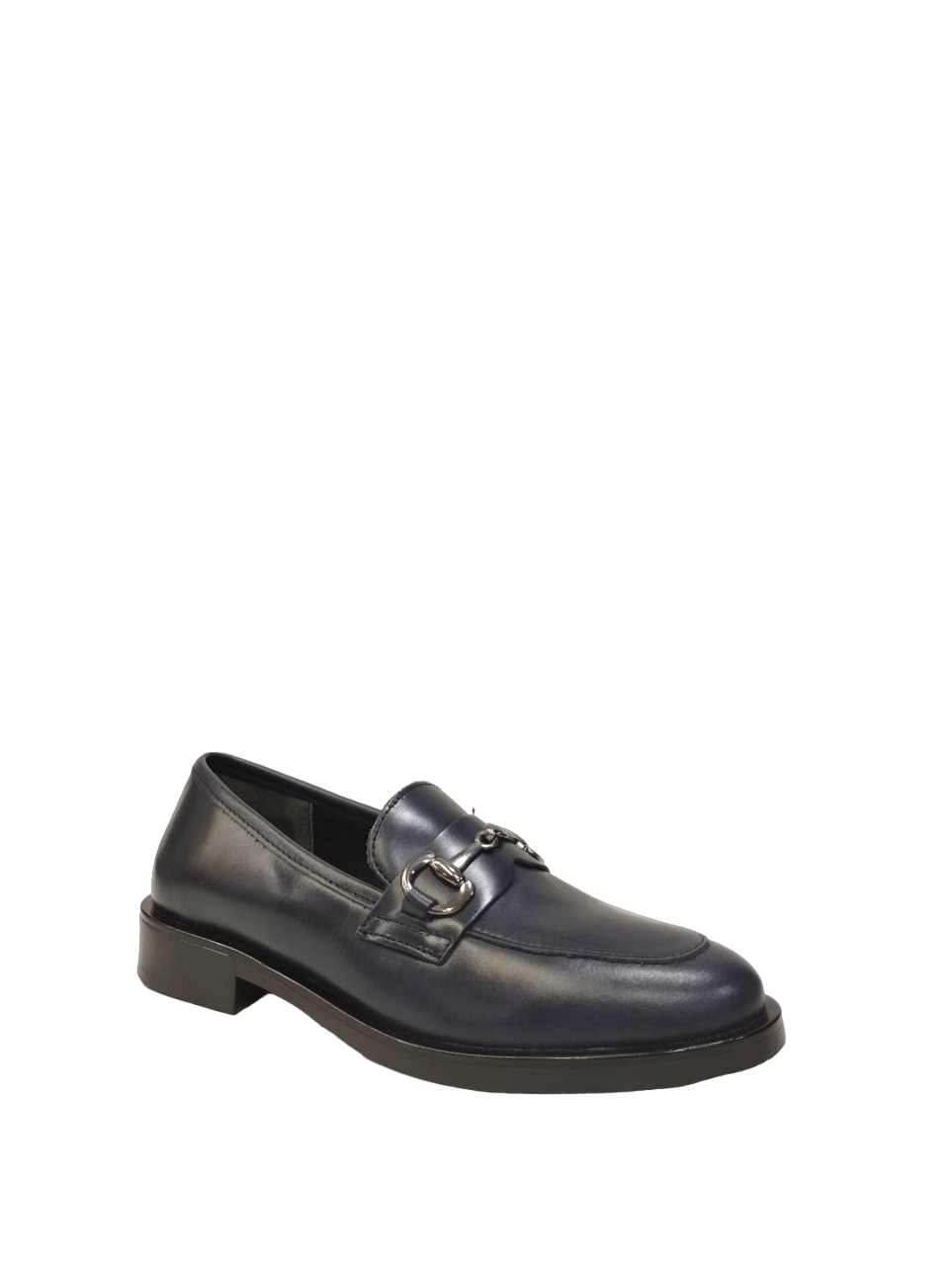 Rizzoli Mocassino Blu in Pelle da Donna con Accessorio