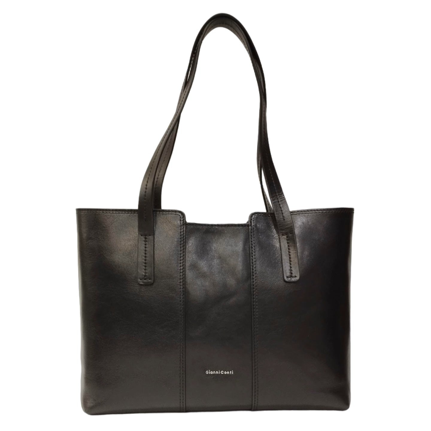 Gianni Conti Shopping Bag Nera in Pelle