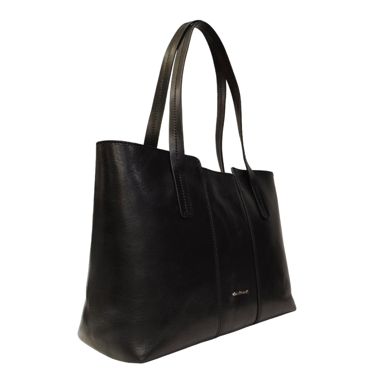 Gianni Conti Shopping Bag Nera in Pelle