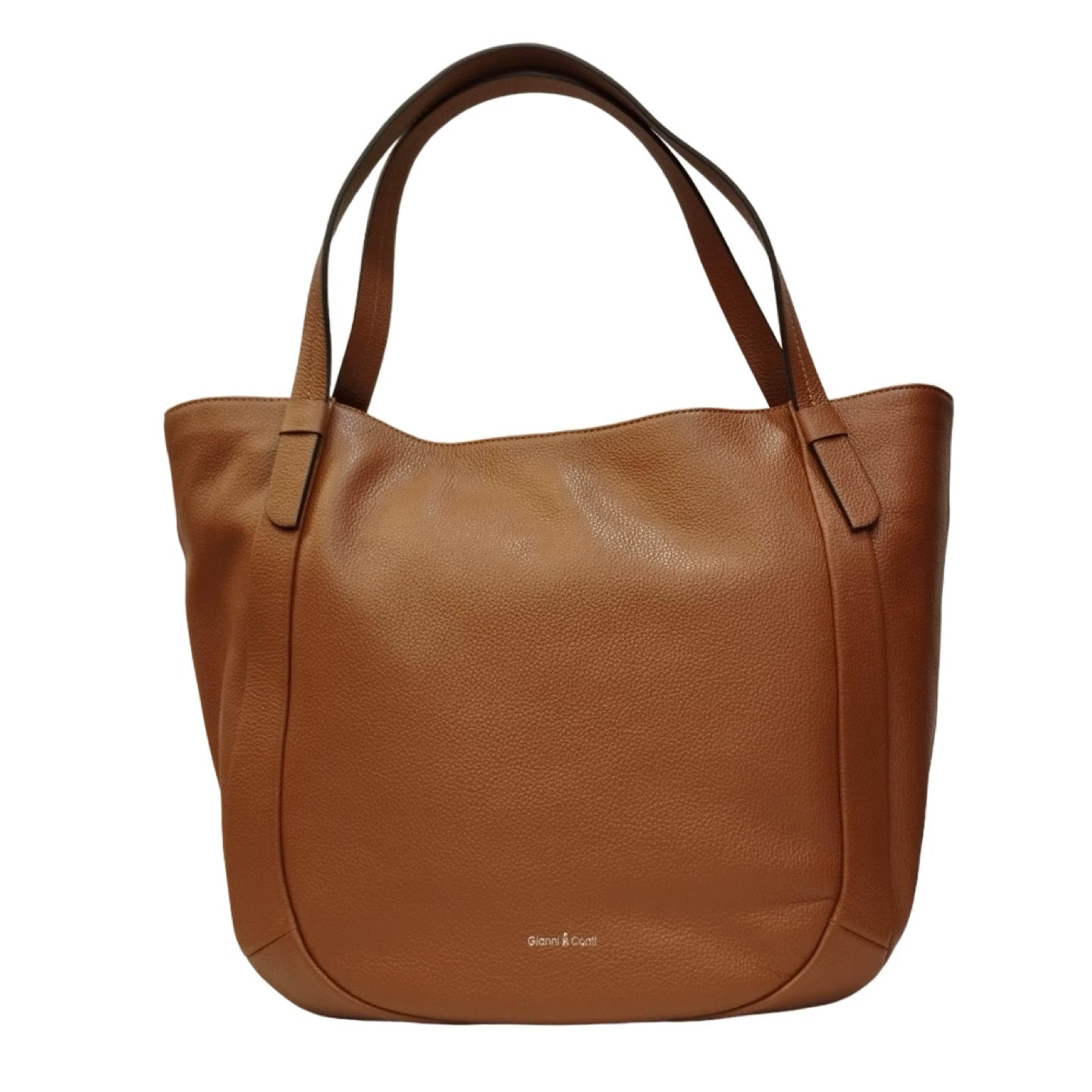 Gianni Conti Borsa a Spalla Donna in Pelle Cuoio con Logo