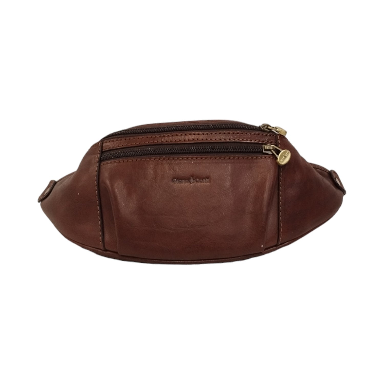 Gianni Conti Marsupio Uomo in Pelle Testa di Moro con Zip Dorate