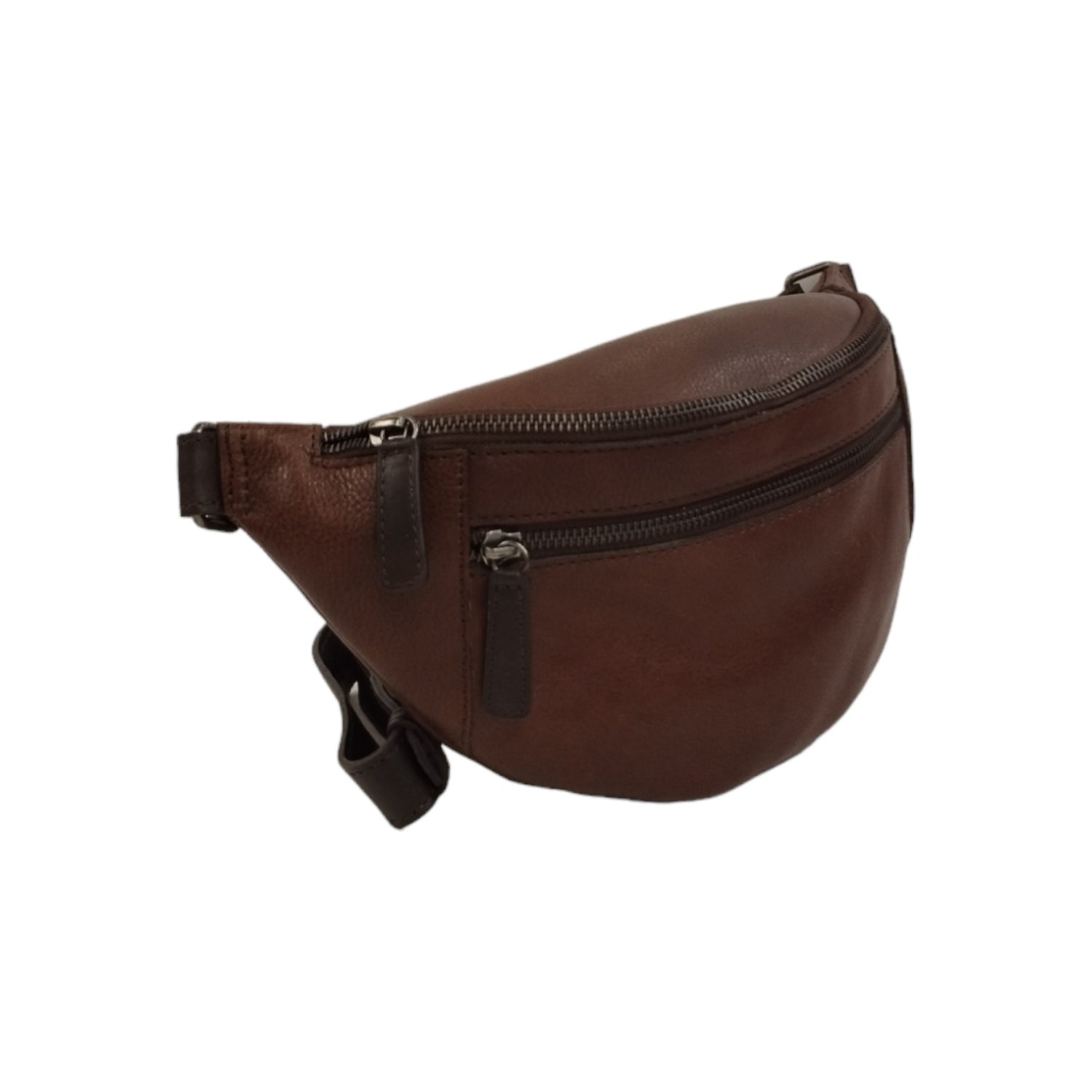 Gianni Conti Marsupio Uomo in Pelle Marrone con Doppia Zip