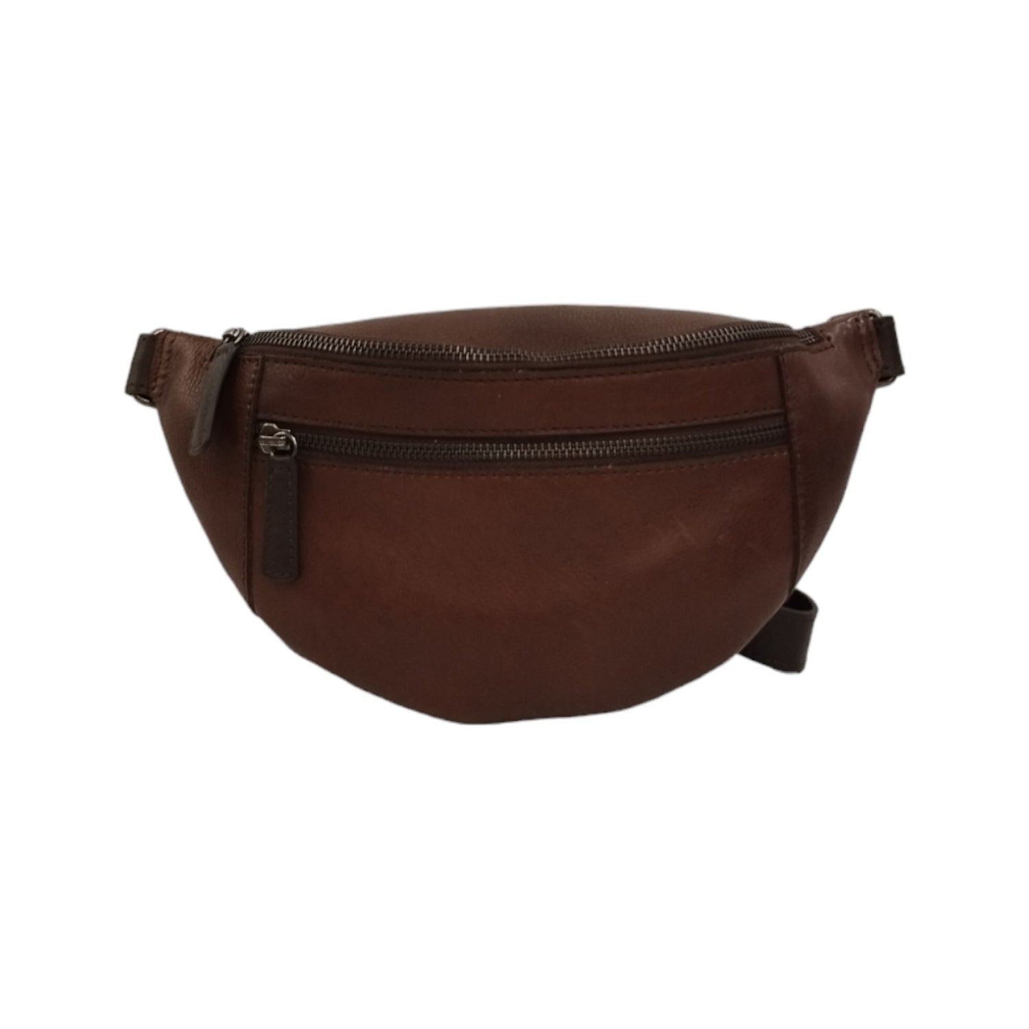 Gianni Conti Marsupio Uomo in Pelle Marrone con Doppia Zip